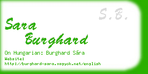 sara burghard business card